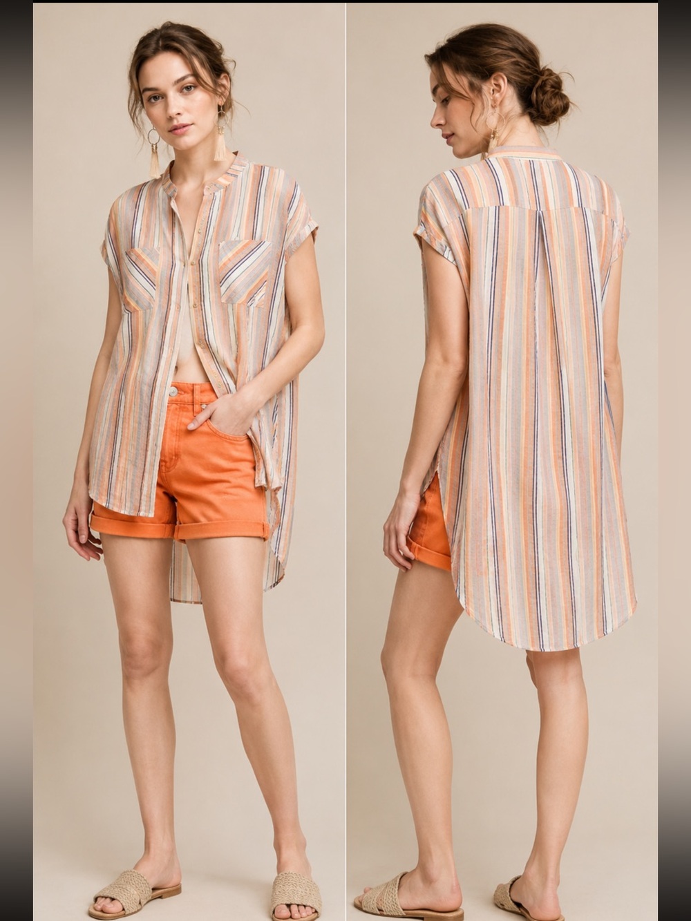 Anthropologie Holding Horses Oversized Pure Cotton Merida Striped Tunic …